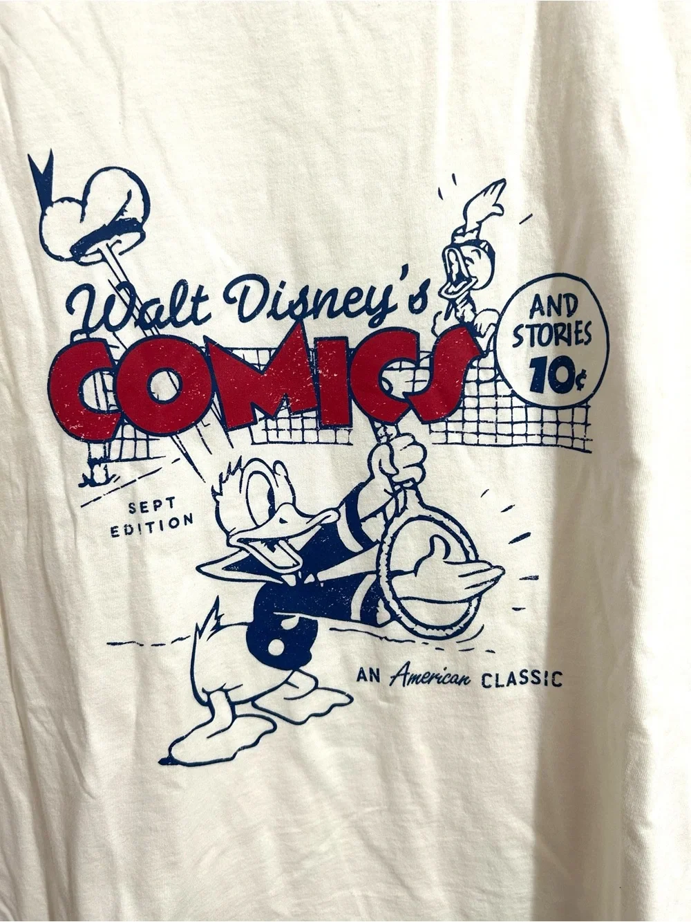 NWT Walt Disney Comics Gap Men’s Short Sleeve Cream Colored T-Shirt, Size Large